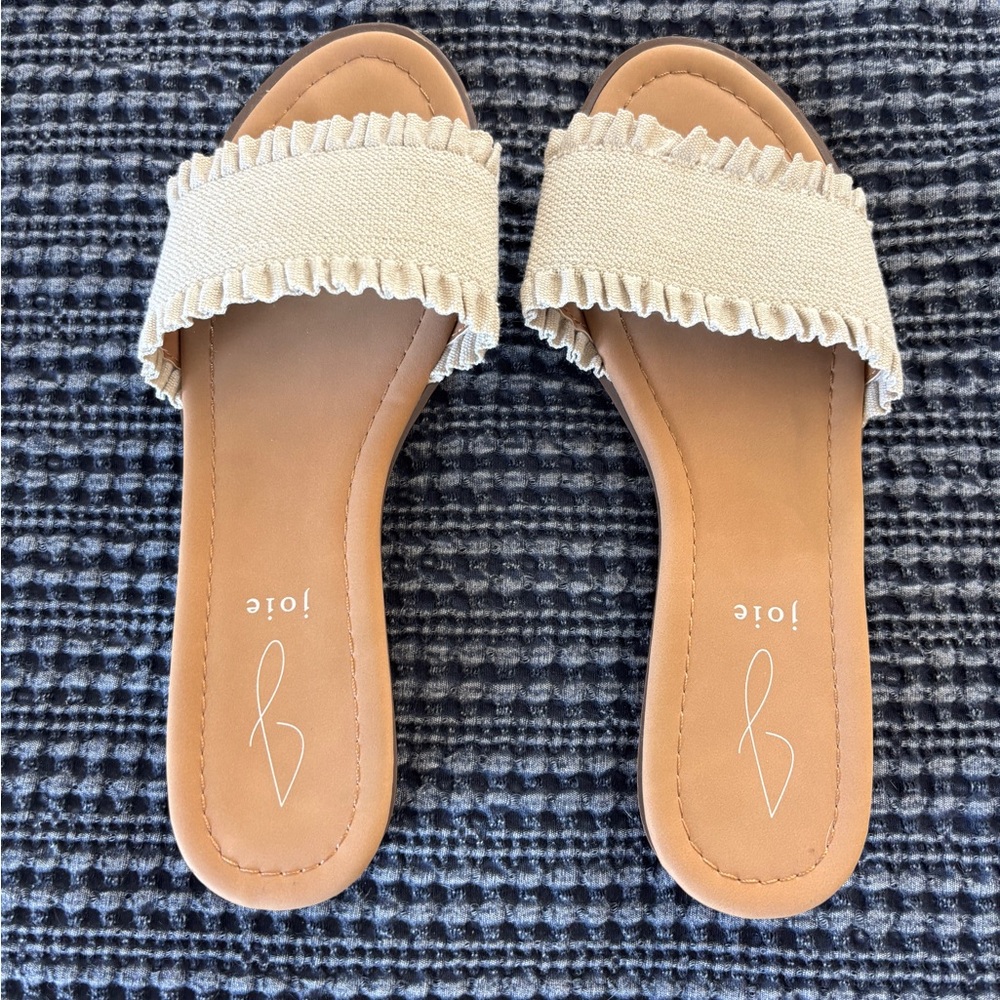 Joie Cream and Tan Sandals